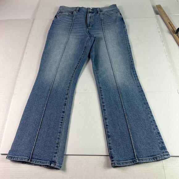 Pistola Jean Women 28x25 Lennon High Rise Crop Boot Blue Front Seam Denim Tag 28 - Picture 1 of 16